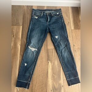 Women's Distressed Blue Jeans